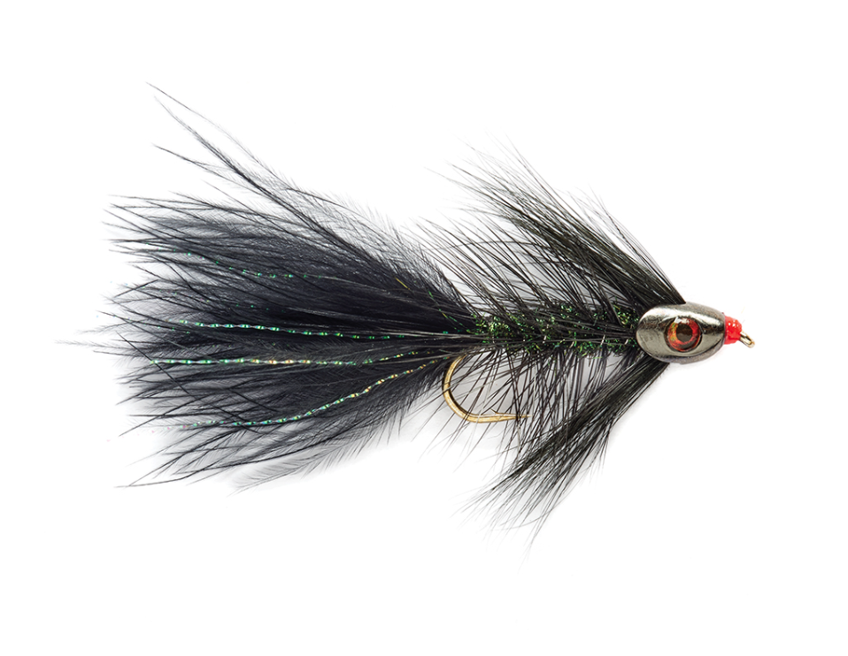 Juodas Skullhead Woolly Bugger - #6