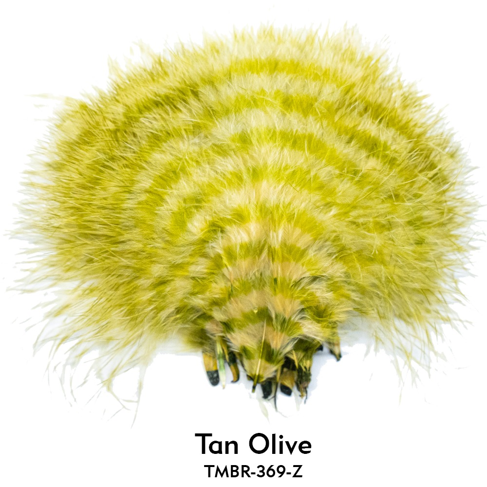 Barred Turkey Marabou - Tan Olive