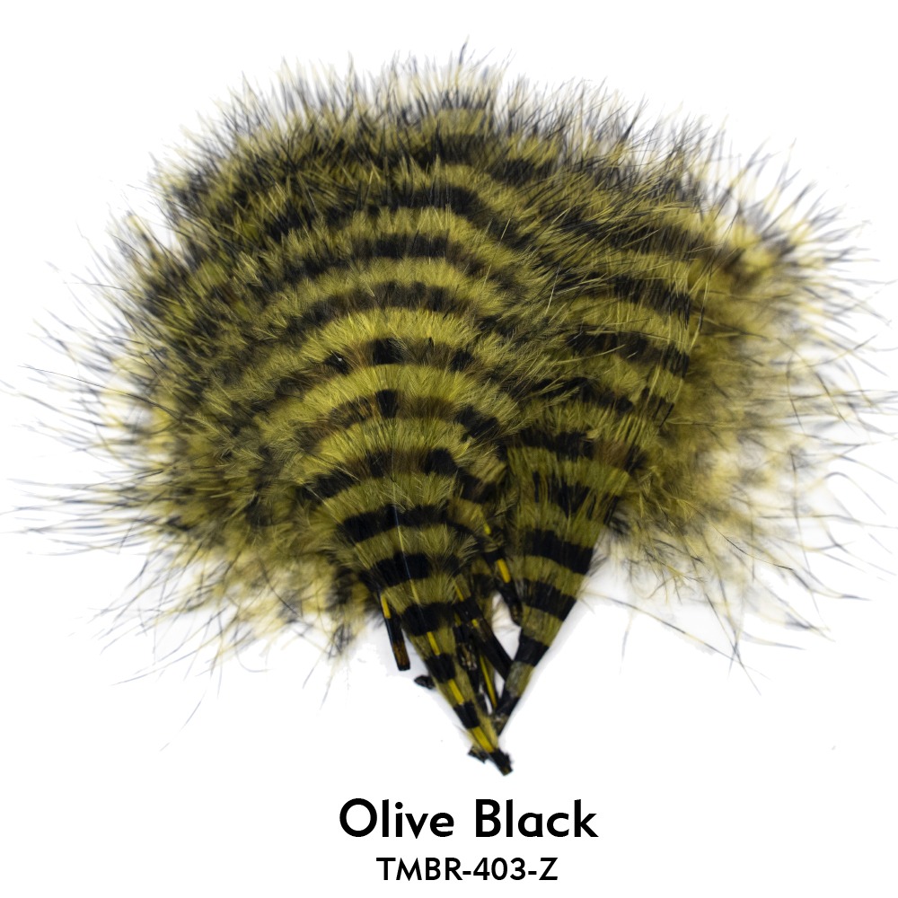 Barred Turkey Marabou - Olive Black
