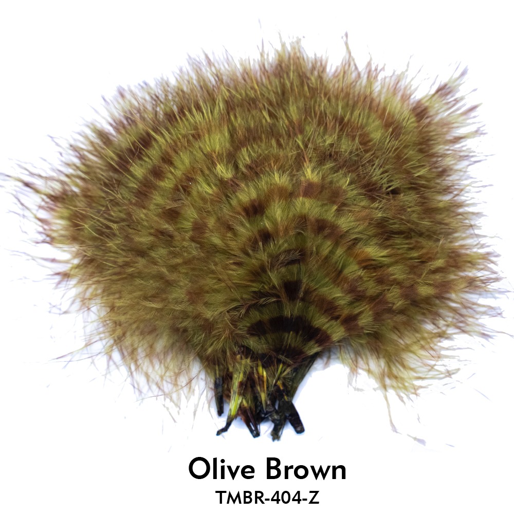 Barred Turkey Marabou - Olive Brown
