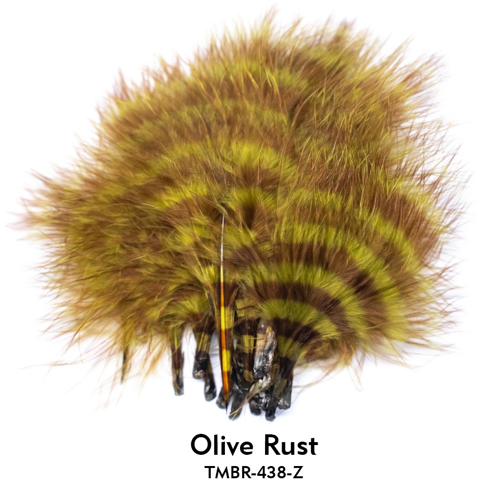Barred Turkey Marabou - Olive Rust